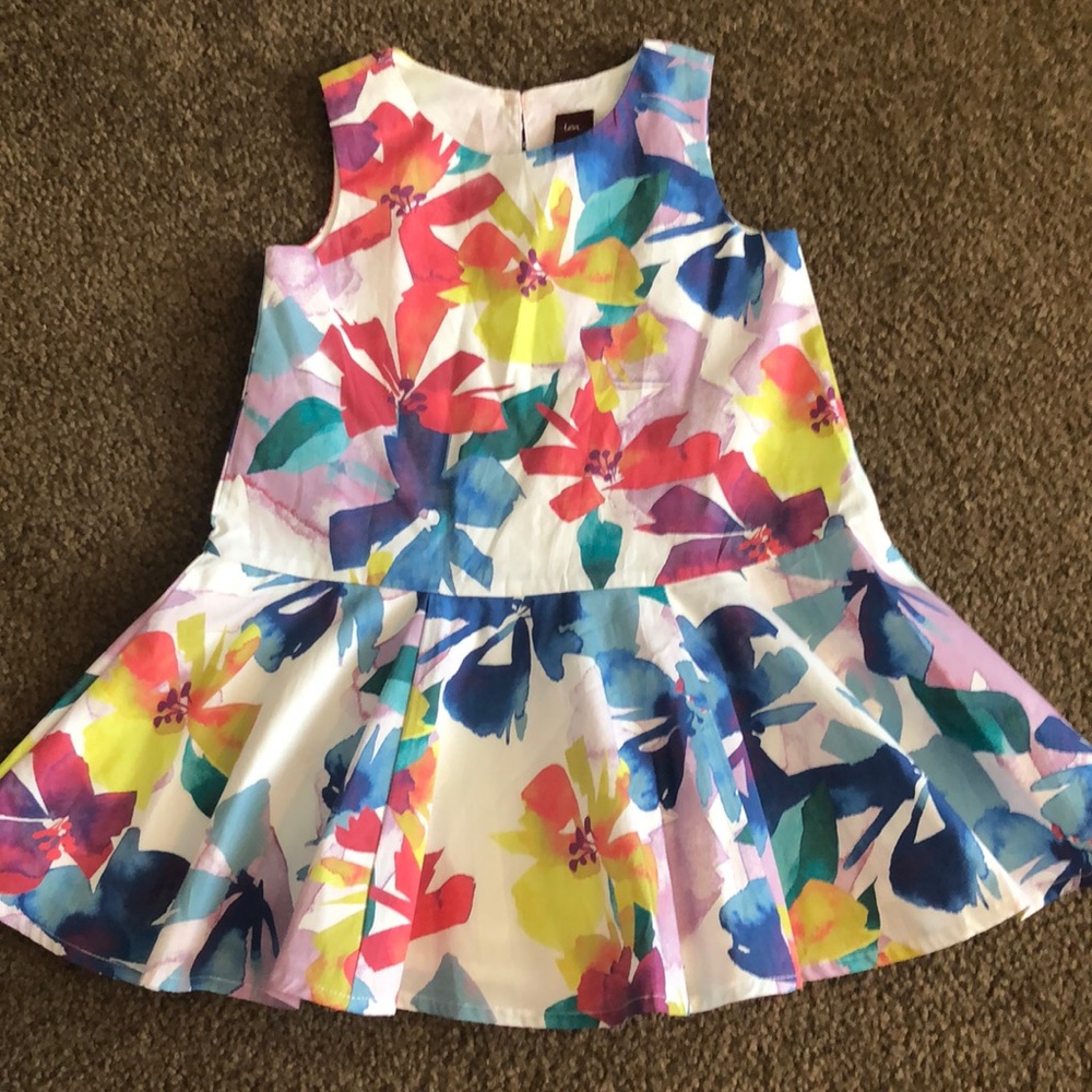 Tea A-line Flower Print Dress 3t
